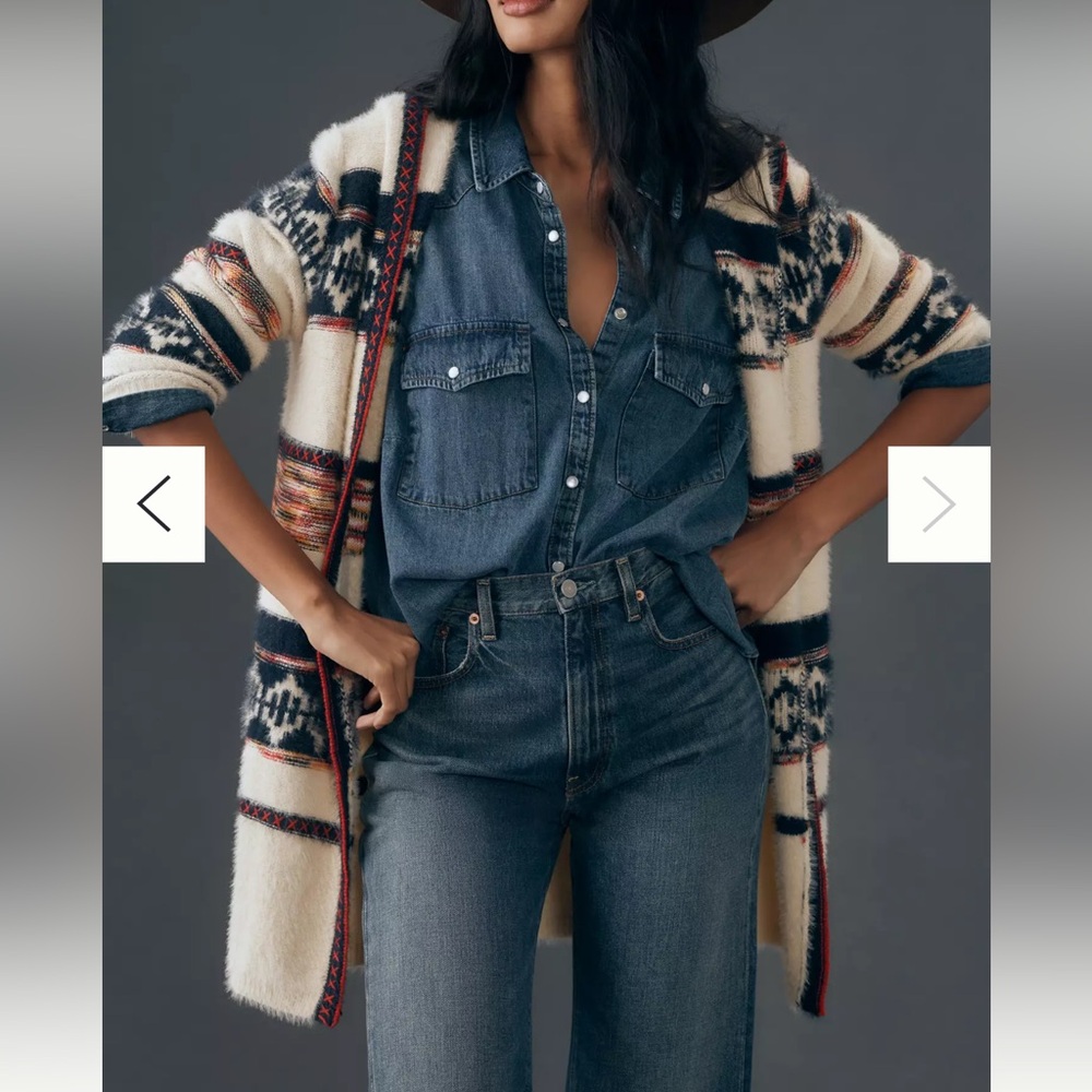 Anthropologie Callahan Novelty Duster Sweater size large - Picture 1 of 12